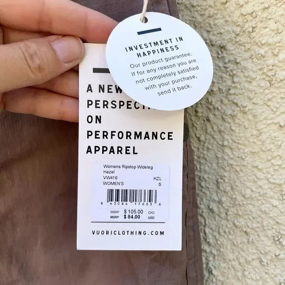 NEW Vuori Ripstop Wide Leg Ankle Pant Size S Hazel Purple Hiking - Picture 6 of 8